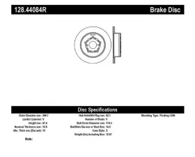 StopTech Sport Cross Drilled Brake Rotor Rear Right for Ford Mustang 128.44084R