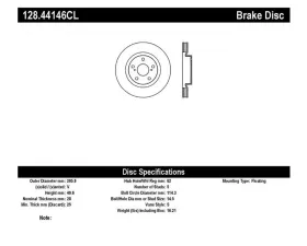StopTech Sport Cryo Cross Drilled Brake Rotor Front Left, Black, 128.44146CL