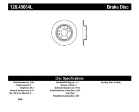 StopTech Sport Cross Drilled Brake Rotor Rear Left for Ford Mustang 128.45064L