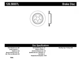 StopTech Sport Cross Drilled Brake Rotor Rear Left for Ford Mustang 128.58007L