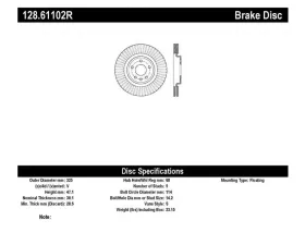 StopTech Sport Cross Drilled Brake Rotor Front Right for Honda Civic 128.61102R