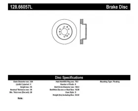 StopTech Sport Cross Drilled Brake Rotor Front Left for Ford Mustang 128.66057L