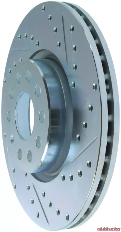 StopTech Select Sport Drilled Slotted Brake Rotor Front Left, Black, 227.33098L - Fits Honda Civic 2006-2011 - 227.33098L