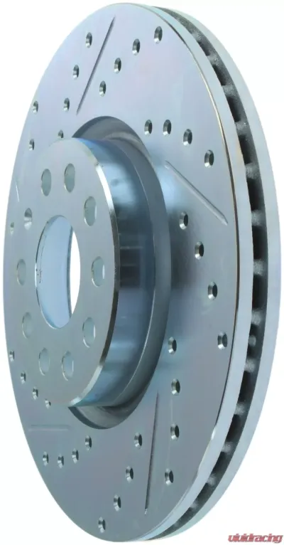 StopTech Select Sport Drilled Slotted Brake Rotor Front Right - Red, 227.33098R for Honda Civic 2006-2011 - 227.33098R