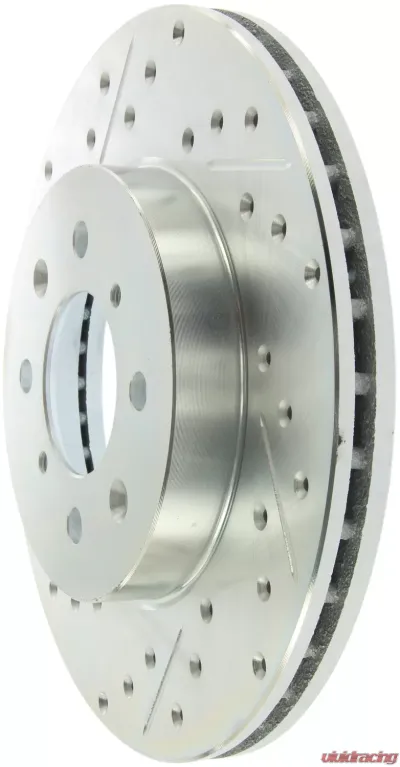 StopTech Select Sport Drilled Slotted Brake Rotor Front Right, Red, 227.40021R - Fits Honda Civic 2006-2011 - 227.40021R