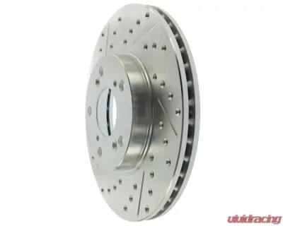 StopTech Select Sport Drilled Slotted Brake Rotor Front Right for Honda Civic 2006-2011, Black, 227.40036R - 227.40036R