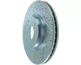 StopTech Select Sport Drilled Slotted Brake Rotor Front Right, Red, 227.40057R for Ford Mustang 2015-2023