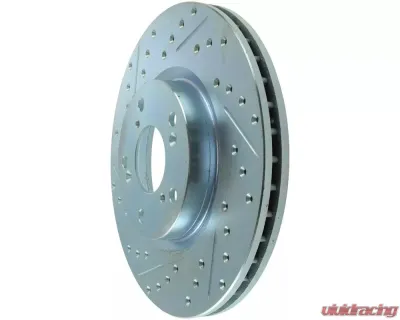 StopTech Select Sport Drilled Slotted Brake Rotor Front Right, Red, 227.40057R for Ford Mustang 2015-2023 - 227.40057R