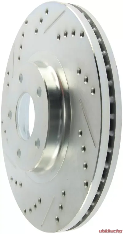 StopTech Drilled & Slotted Brake Rotor Front Right, Ford Mustang 2005-2014, Black, 227.42080R - 227.42080R