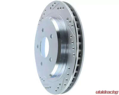 StopTech Select Sport Drilled Slotted Brake Rotor Rear Right - Ford Mustang 2015-2023, Gray, 227.62062R - 227.62062R
