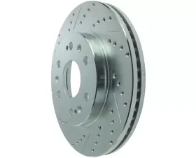 StopTech Select Sport Drilled Slotted Brake Rotor Front Right - 227.66057R for Ford Mustang 2015-2021, Silver, High-Performance Material