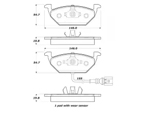 StopTech Street Brake Pads Front with Shims Volkswagen Front