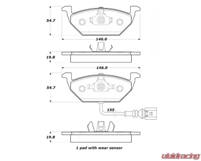 StopTech Street Brake Pads Front with Shims Volkswagen Front - 308.07681