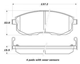 StopTech Street Brake Pads Front with Shims Nissan Front