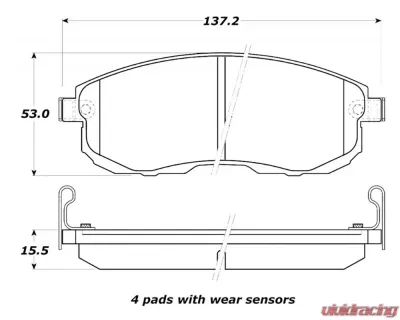StopTech Street Brake Pads Front with Shims Nissan Front - 308.08151