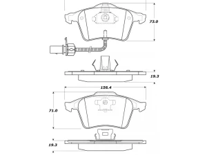 StopTech Street Brake Pads Front with Shims Audi Front - 308.09151 - Image 2