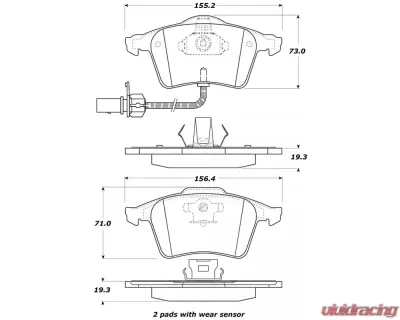 StopTech Street Brake Pads Front with Shims Audi Front - 308.09151