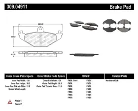 StopTech Sport Brake Pads with Shims Lotus Rear