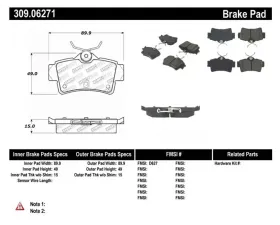 StopTech Sport Brake Pads with Shims and Hardware Ford Mustang Rear