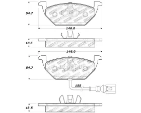 StopTech Sport Brake Pads with Shims and Hardware Volkswagen Front