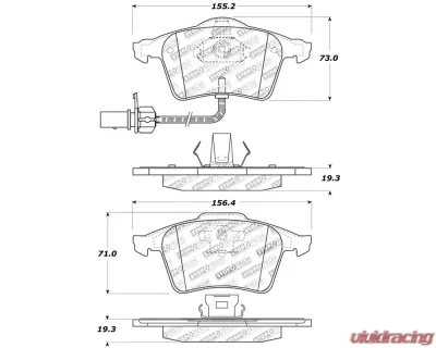 StopTech Sport Brake Pads with Shims and Hardware Audi Front - 309.09151