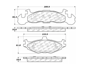StopTech Brake Pads, Front, Red, Ford Mustang 2015-2023, 104.0219