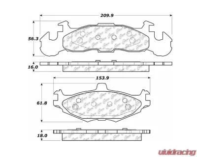 StopTech Brake Pads, Front, Red, Ford Mustang 2015-2023, 104.0219 - 104.02190