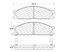 StopTech Brake Pads - Front, Ceramic, Red, Ford Mustang 2015-2023, 104.0333