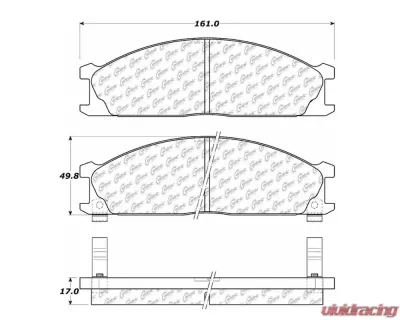StopTech Brake Pads - Front, Ceramic, Red, Ford Mustang 2015-2023, 104.0333 - 104.03330