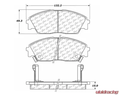 StopTech Brake Pads - Front, Ceramic, Red, Honda Civic 2006-2011 104.0373 - 104.03730