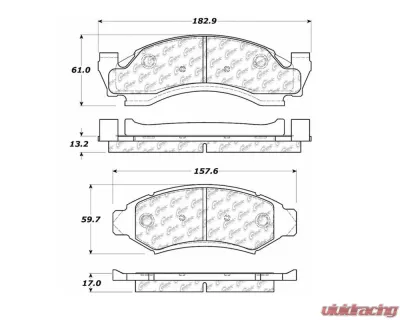 StopTech Performance Brake Pads for Ford Mustang 2015-2023, Red, 104.0375 - 104.03750