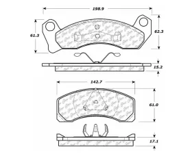 StopTech Brake Pad Set - Front, Ceramic, Red, Ford Mustang 2015-2023 104.0431