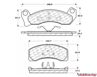 StopTech Brake Pad Set - Front, Ceramic, Red, Ford Mustang 2015-2023 104.0431 - 104.04310