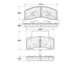 StopTech Brake Pads - Front, Ceramic, Red, for Ford Mustang 2015-2023, 104.0459
