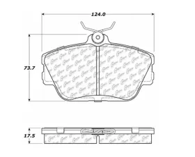 StopTech Brake Pads, Ceramic, Front, Red, Ford Mustang 2015-2023, 104.0598