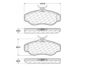 StopTech Brake Pad Set - Front, Red, for Ford Mustang 2015-2023, 104.0676