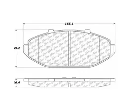 StopTech Brake Pads - Front, Red, for Honda Civic 2016-2021, 104.0748