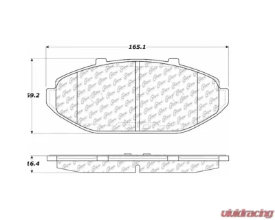 StopTech Brake Pads - Front, Red, for Honda Civic 2016-2021, 104.0748 - 104.07480