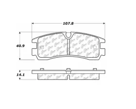 StopTech Brake Pad Set - Front - Red - Ford Mustang 2015-2023 - 104.0754