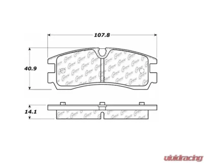 StopTech Brake Pad Set - Front - Red - Ford Mustang 2015-2023 - 104.0754 - 104.07540