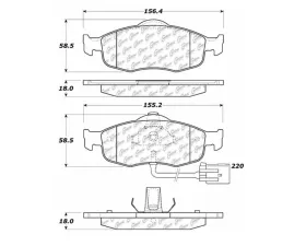 StopTech Performance Brake Pads for Audi A4, 2002-2008, Ceramic, 104.0801