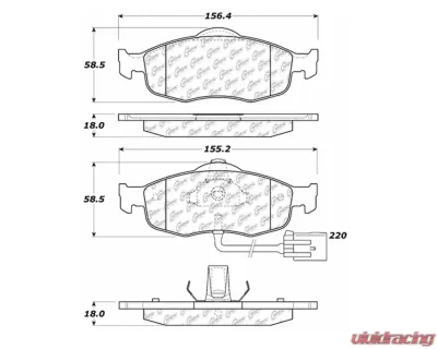 StopTech Performance Brake Pads for Audi A4, 2002-2008, Ceramic, 104.0801 - 104.08010