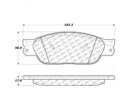 StopTech Brake Pads - Front, Ceramic, Black, 2006-2011 Honda Civic, 104.0805