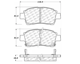 StopTech Brake Pads - High Performance, Front, Red, for BMW 3 Series 2007-2013, 104.0822