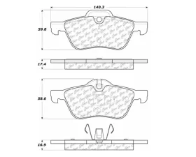 StopTech Brake Pads for Honda Civic 2006-2011, Front, Red, 104.0939