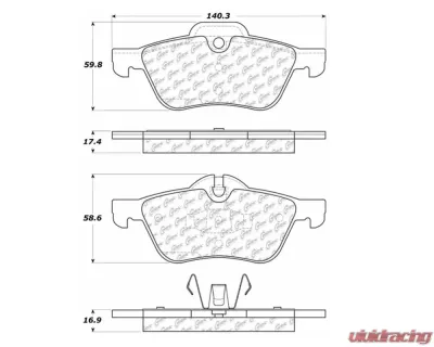 StopTech Brake Pads for Honda Civic 2006-2011, Front, Red, 104.0939 - 104.09390