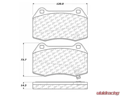 StopTech Brake Pads - Front, Ceramic, Black - Ford Mustang 2015-2023 104.096 - 104.09600