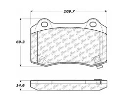 StopTech Brake Pads - Front, Ceramic, Red, for Ford Mustang 2015-2023 - 104.1053