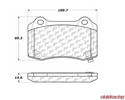 StopTech Brake Pads - Front, Ceramic, Red, for Ford Mustang 2015-2023 - 104.1053 - 104.10530