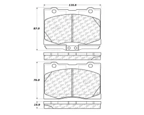 StopTech Brake Pads, Front, Red, for Honda Civic 2006-2011, 104.1091
